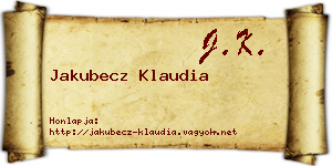 Jakubecz Klaudia névjegykártya